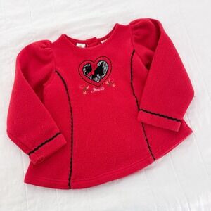 Vintage Toddler Girls Red‎ Fleece Scottie Dog Shirt 5T Sesame Street Tag